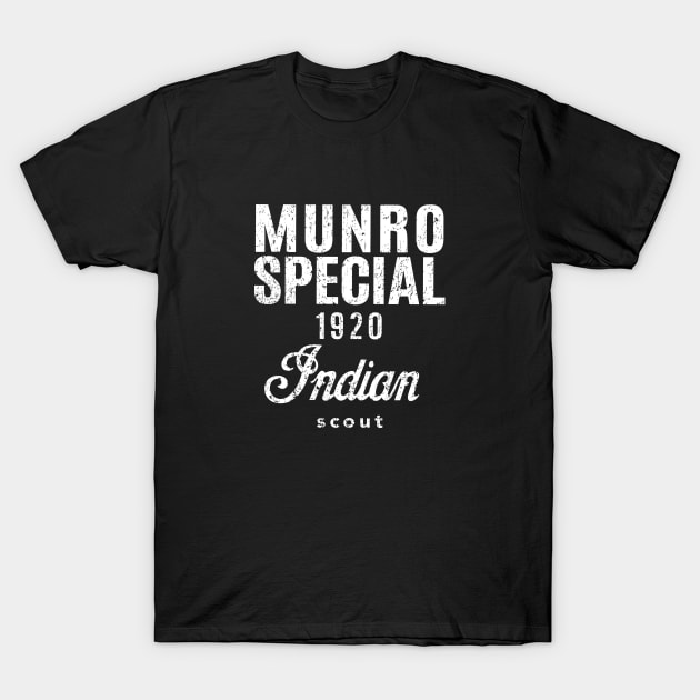 Munro Special - 'The world's fastest Indian' - worn white print T-Shirt by retropetrol